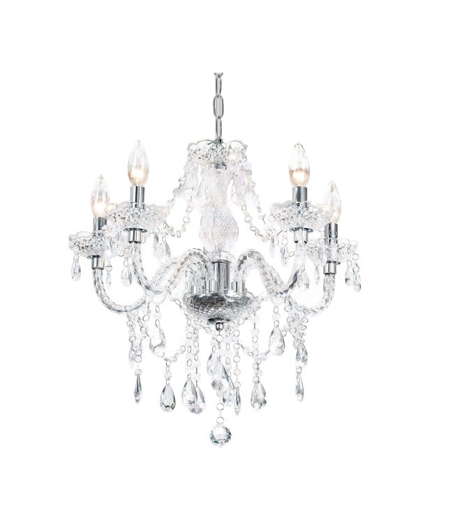 5-Light Crystal Hanging Pendant Chandelier